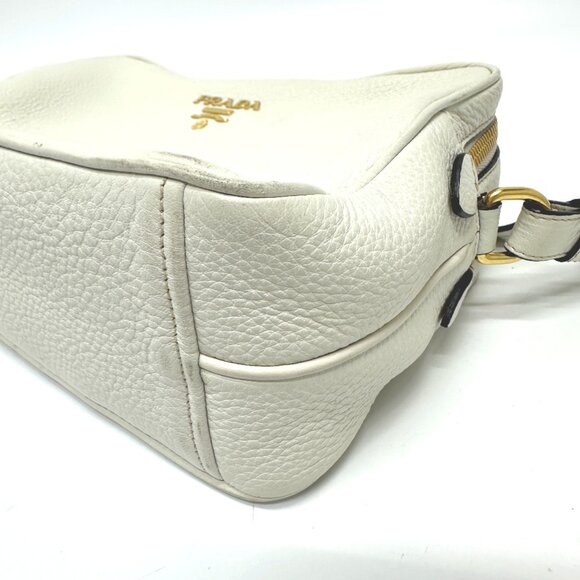 PRADA White Leather Pochette Shoulder Bag - Picture 4 of 14